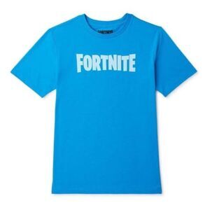Boys Fortnite Blue Cotton Video Game Short Sleeve Tee Shirt Size Large